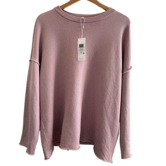 NWT EILEEN FISHER Organic Cotton High Crew Neck Box in Pink Women Size 1X - Picture 1 of 5